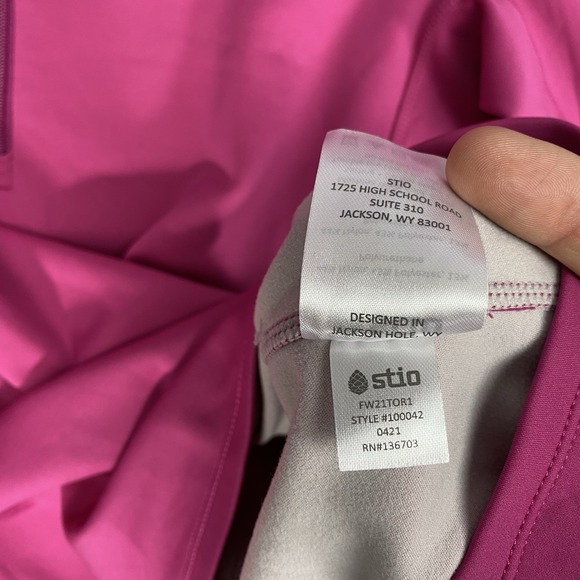 Stio Pullover Womens Sz M Pink Fremont Stretch Fleece 1/2 Half Zip Shirt Hiking - Picture 8 of 14